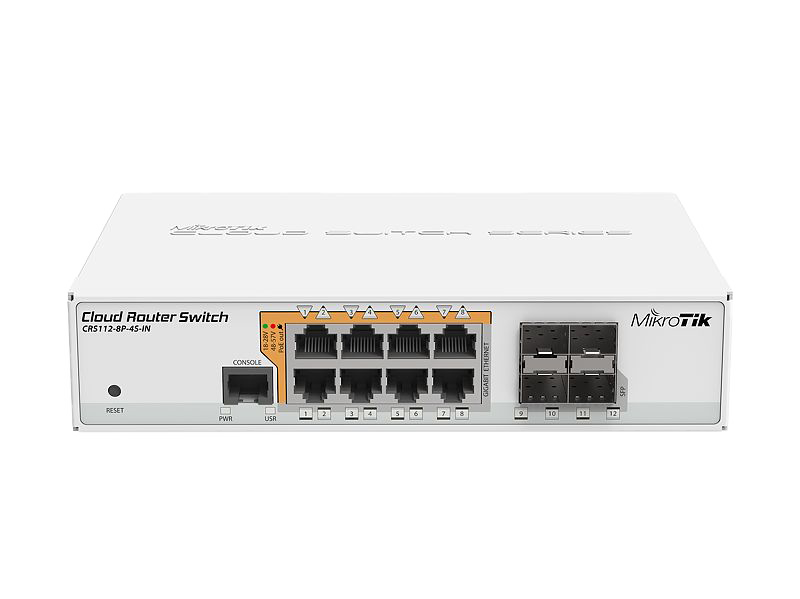 MIKROTIK Cloud Router 8-Port Gigabit Switch, PoE, 4x SFP, 70W, white