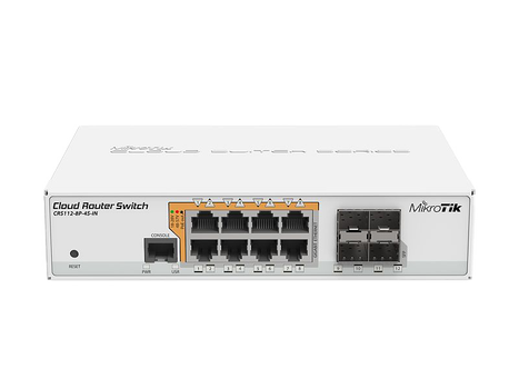 MIKROTIK Cloud Router 8-Port Gigabit Switch, PoE, 4x SFP, 70W, US (CRS112-8P-4S-IN-US)