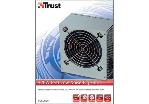 TRUST 420W PSU PW-5250 LOW NOISE BIG FAN NS (14995)