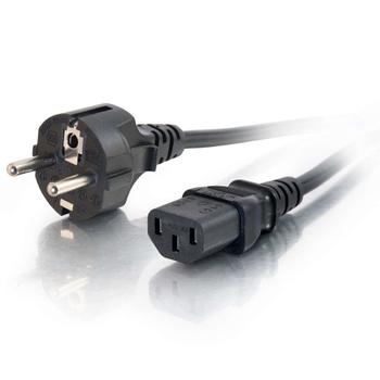C2G 16 AWG European Power Cord | Apparatkabel | CEE 7/7 (German/ Schuko) - IEC C13 (Appliance) | 1m | Svart (88542)