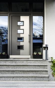 DURABLE Papierkorb Safe mit Ascher rund silber (333223)