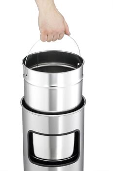 DURABLE Papierkorb Safe mit Ascher rund silber (333223)