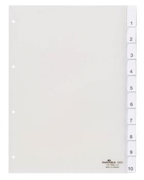 DURABLE Register A4 mit umschweißten Taben 10tlg. Transp (682119)