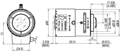 TAMRON Objektiv Tag & Nacht  1/2"  4-12 mm Auto (12VG412ASIR)