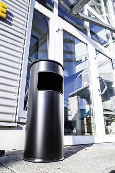 DURABLE Papierkorb Safe mit Ascher rund schwarz (333201)