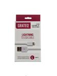 GRATEQ MFi LIGHTNING CABLE 2.25M WHITE (85005)