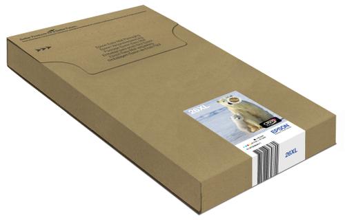 EPSON n Ink Cartridges,  Claria" Premium Ink, 26XL, Polar bear, Multipack,  1 x 9.7 ml Cyan, 1 x 9.7 ml Yellow, 1 x 12.2 ml Black, 1 x 9.7 ml Magenta (C13T26364511)