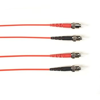 BLACK BOX FO Patch Cable Color Multi-m OM3 - Red ST-ST 2m Factory Sealed (FOLZH10-002M-STST-RD)