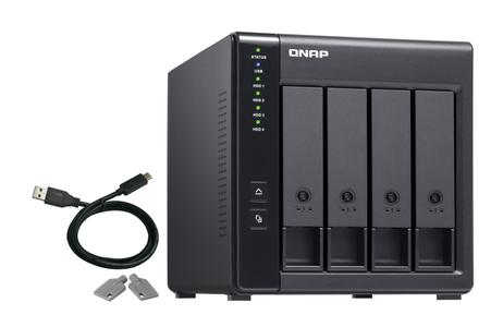 QNAP TR-004 - 4 Bay USB-C Direct Attached Storage with Hardware RAID (TR-004)