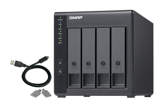 QNAP TR-004 - 4 Bay USB-C Direct Attached Storage with Hardware RAID (TR-004)