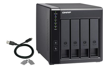 QNAP TR-004 - 4 Bay USB-C Direct Attached Storage with Hardware RAID (TR-004)
