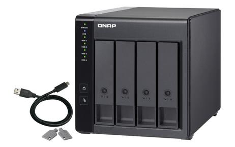 QNAP TR-004 - 4 Bay USB-C Direct Attached Storage with Hardware RAID (TR-004)