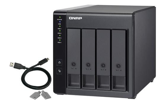 QNAP TR-004 - 4 Bay USB-C Direct Attached Storage with Hardware RAID (TR-004)