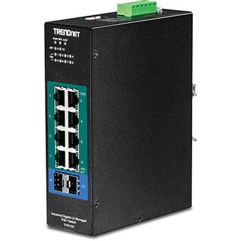 TRENDNET Switch 10-port Industrial Gbit PoE+ L2 metall IP30 (TI-PG102I)
