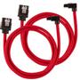 CORSAIR Premium Sleeved SATA Data Cable Set with 90_ Connectors_ Red_ 60cm