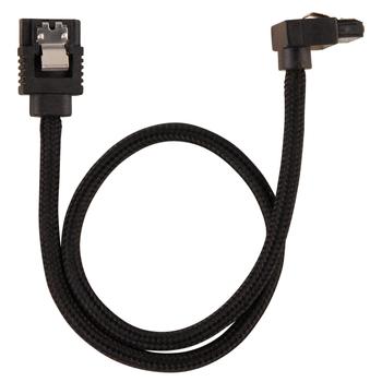 CORSAIR Premium Sleeved SATA Data Cable Set with 90_ Connectors_ Black_ 30cm (CC-8900278)