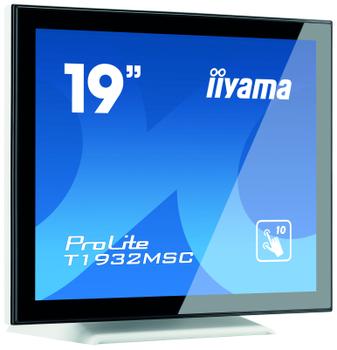 IIYAMA ProLite T1932MSC-W5AG - LED monitor - 19" - touchscreen - 1280 x 1024 - IPS - 250 cd/m² - 1000:1 - 14 ms - HDMI, VGA, DisplayPort - speakers - white (T1932MSC-W5AG)