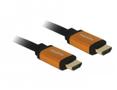 DELOCK 85727, 1 m, HDMI Type A (Standard), HDMI Type A (Standard), 7680 x 4320 pixel, 48 Gbit/sek., Sort, Guld