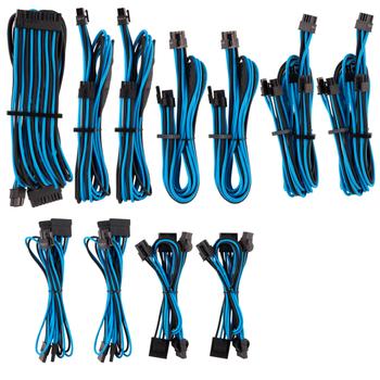 CORSAIR Premium Individually Sleeved PSU Cable Pro Kit_ Type 4 (Generation 4)_ BLUE/ BLACK (CP-8920228)