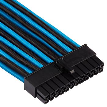CORSAIR Premium Individually Sleeved ATX 24-pin_ Type 4 (Generation 4)_ BLUE/ BLACK (CP-8920235)