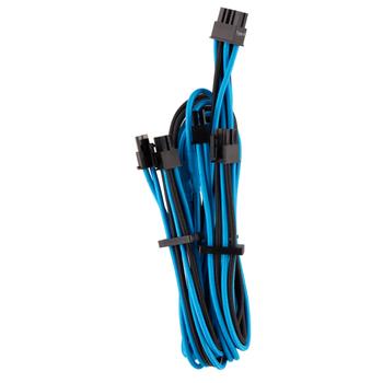CORSAIR Premium Individually Sleeved Split PCIe cable (2 connectors)_ Type 4 (Generation 4)_ BLUE/BL (CP-8920256)