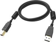 VISION Professional installation-grade USB 2.0 cable - LIFETIME WARRANTY - gold plated connectors - ferrite core USB-A end - bandwidth 480mbit/s - over 65% coverage braided shield - USB-A (M) to USB-B (M) -  (TC 2MUSB/BL)