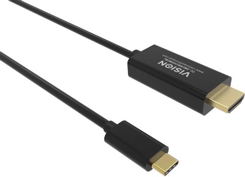 VISION 2m Black USB-C to HDMI Cable (TC 2MUSBCHDMI/BL)