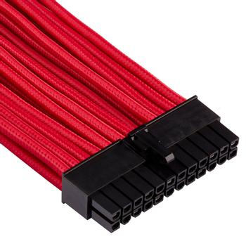 CORSAIR Premium Individually Sleeved ATX 24-pin_ Type 4 (Generation 4)_ RED (CP-8920230)