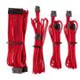 CORSAIR Premium Individually Sleeved PSU Cable Starter Kit_ Type 4 (Generation 4)_ RED (CP-8920216)
