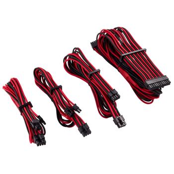 CORSAIR Premium Individually Sleeved PSU Cable Starter Kit_ Type 4 (Generation 4)_ RED/BLACK (CP-8920219)