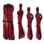 CORSAIR Premium Individually Sleeved PSU Cable Starter Kit_ Type 4 (Generation 4)_ RED/BLACK (CP-8920219)