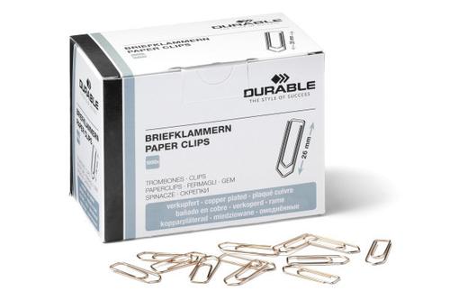 DURABLE Briefklammern 26 mm 1000 Stück verkupfert (120524)