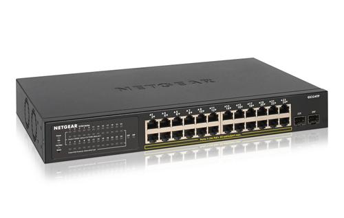 NETGEAR R Smart GS324TP - Switch - smart - 24 x 10/ 100/ 1000 (PoE+) + 2 x SFP - desktop, rack-mountable - PoE+ (190 W) (GS324TP-100EUS)