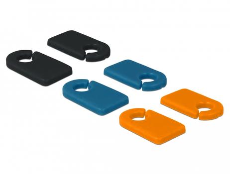 DELOCK Cable marker clips, 6-pack, black/ blue/ orange,  3,5mm cables, m (18293)