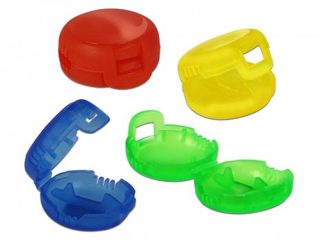 DELOCK Cable marker clips, 4-pack, blue/ yellow/ red/ green,  3,5mm cable (18292)