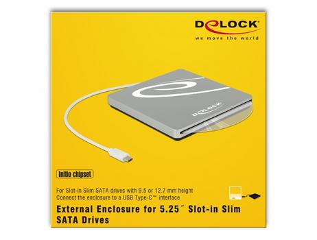 DELOCK External Enclosure for Slim disc drives, 5.25", SATA, USB Type (42605)