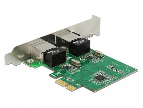 DELOCK 2x Gigabit LAN PCIe-kort,  Full duplex, silver (89999)