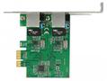 DELOCK 2x Gigabit LAN PCIe card, Full Duplex, silver (89999)