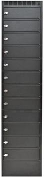 LEBA Notelocker 12 individual rooms w/ padlockable handle incl. 12 DK power sockets (NO3-NL-12M12D-DK)
