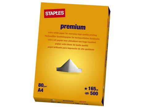 STAPLES Kopipapir STAPLES Premium A4 80g 500/pk (1987809*5)