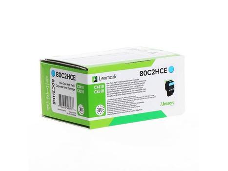 LEXMARK Origineel Tonercartridge 80C2HCE Cyaan (80C2HCE)
