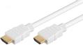 GOOBAY 31891 High Speed HDMI Cable with Ethernet, Gold-Plated, White, 6 mm Diameter, 1 m Cable L...