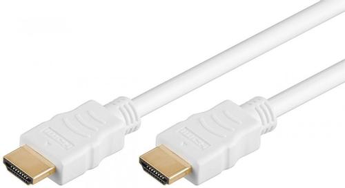 ALINE Goobay 31891 High Speed HDMI Cable with Ethernet, Gold-Plated,  White, 6 mm Diameter, 1 m Cable L... (31891)