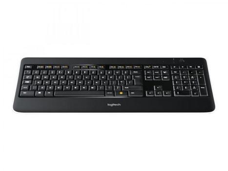 LOGITECH Wireless Illuminated Keyboard K800 - Tangentbord - bakgrundsbelyst - trådlös - 2.4 GHz - hela norden (920-002388)