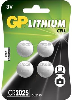 GP Lithium Cell Battery CR2025, 3V, 4-pack (103181)