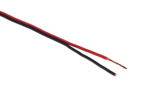 Coferro Cables AUPFP 2x0,75 mm² rød/sort, Tvillingledning,  HTL Højtalerkabel,  100m SP (TERAFLEX PARALL.)
