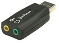 MANHATTAN USB 3-D Sound Adapter, Hi-Spee d USB 2.0, A-male/2x 3.5 mm Stereo-femal e, Black, Blister