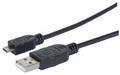 MANHATTAN USB Kabel A -> micro B St/St 0.50m sw