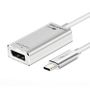 CABLETIME USB-C adapter, 0,2m, USB-C: Han - Displayport: Hun, 4K60Hz, Hvid med alu stik