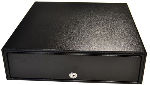 APG ECD 330 BLACK cash drawer with painted front (ECD330-BLK-P-474)